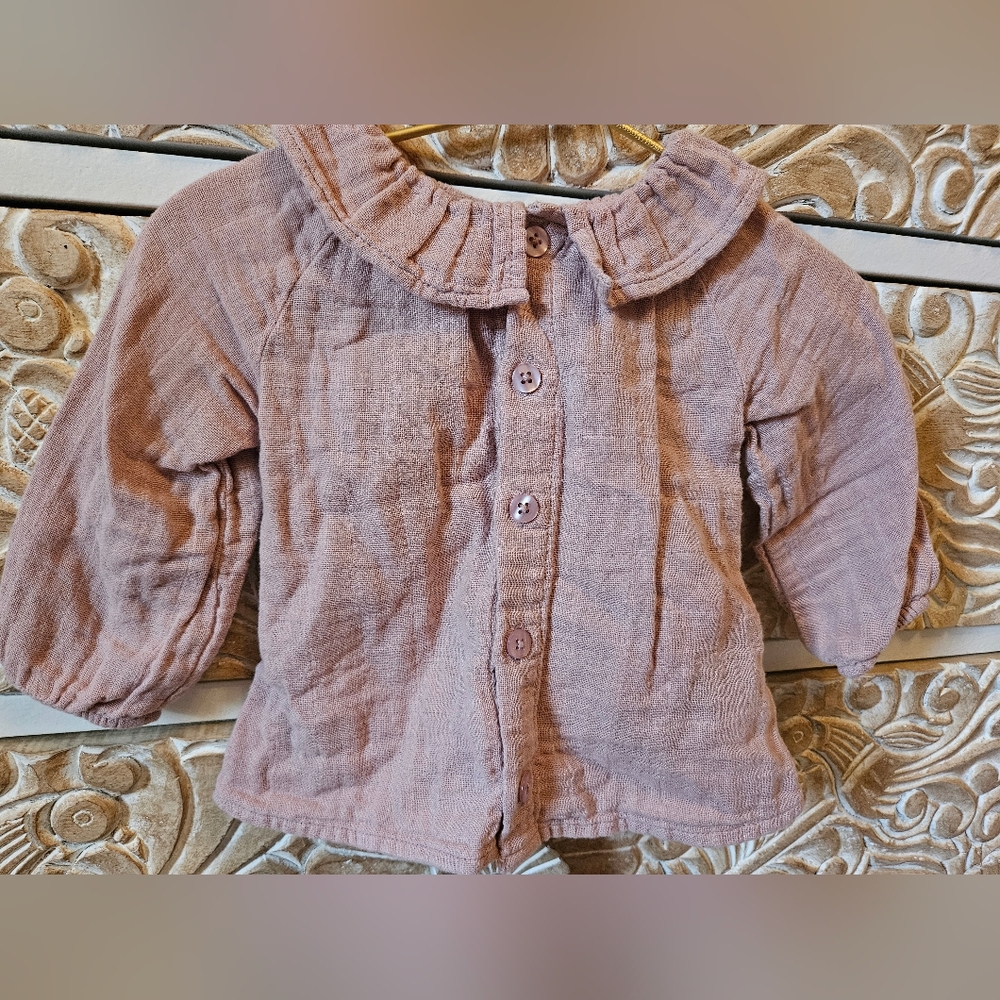 Jamie Kay Dusty Pink Button-Up Blouse 0-3 Months